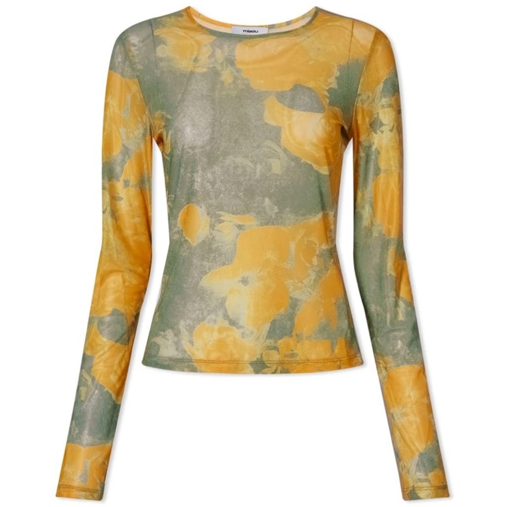 Miaou green/orange floral mesh shirt XS

Like new